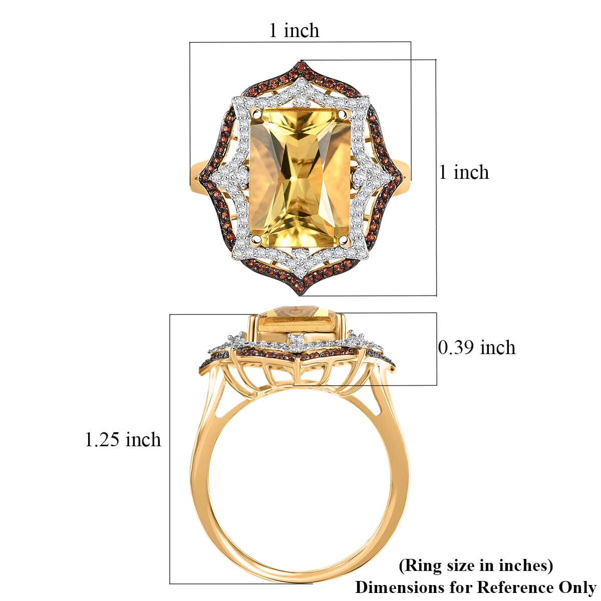 D'Joy Yellow Labradorite and Multi Gemstone 7.40 ctw Solar Flare Ring in 18K Vermeil Yellow Gold Over Sterling Silver (Size 10.0) image number 5