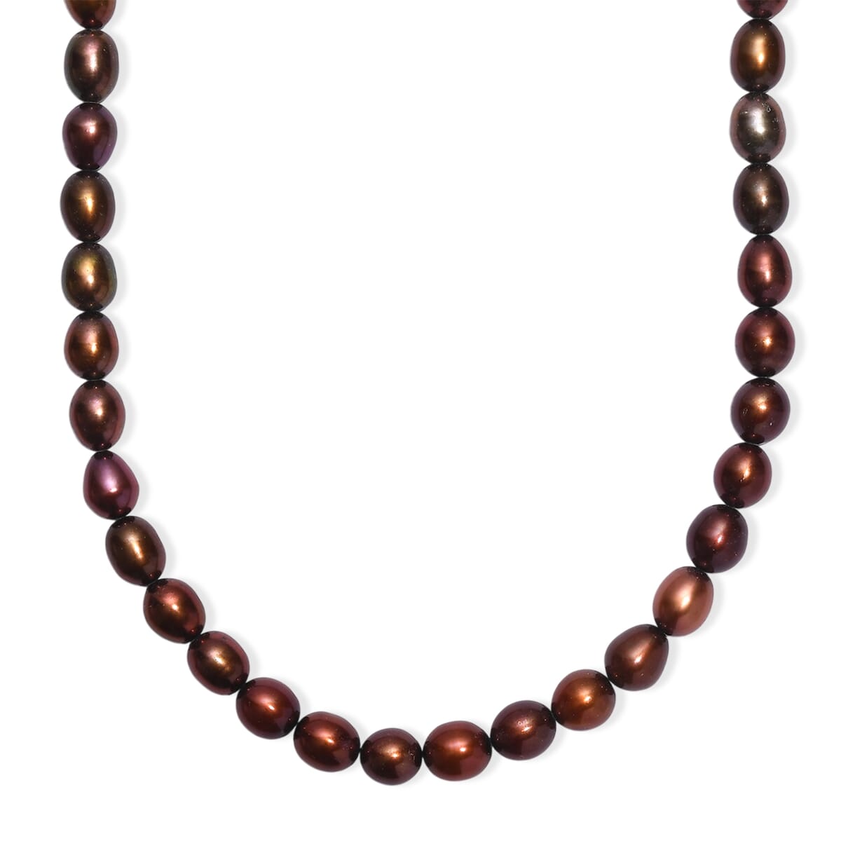 Bronze Freshwater Pearl Necklace (18 Inches) in Rhodium Over Sterling Silver image number 0