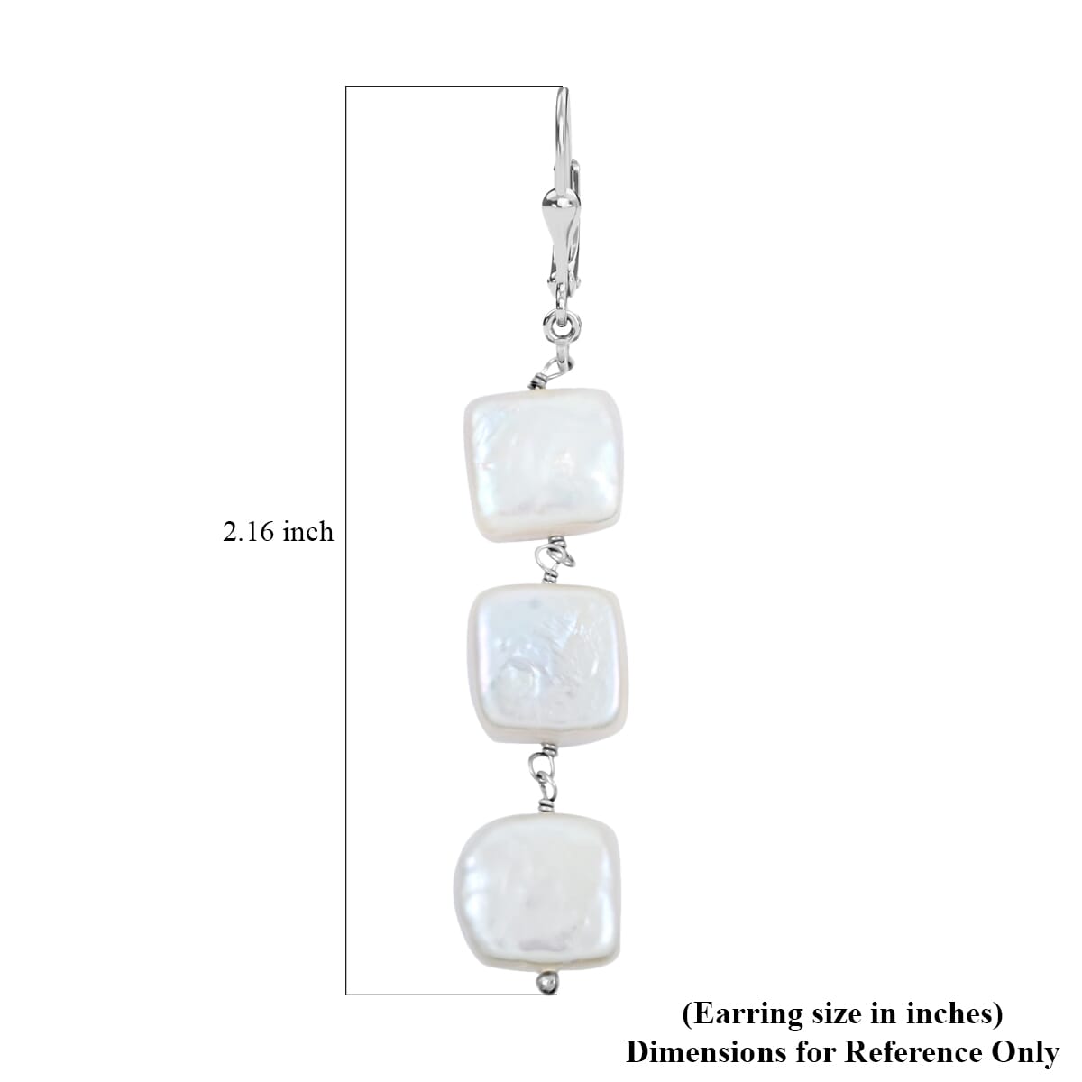 Freshwater Pearl Earrings in Rhodium Over Sterling Silver image number 4