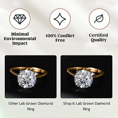IGI Certified Luxuriant Lab Grown Diamond E-F VS 4.00 ctw Solitaire Ring in 14K Yellow Gold (Size 11.0)