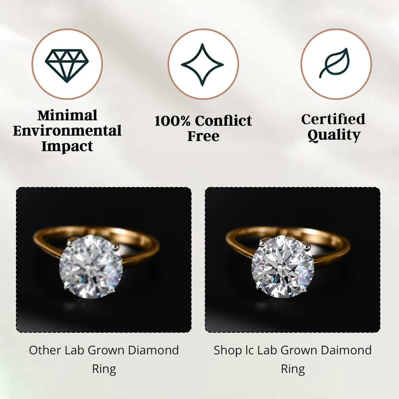 IGI Certified Luxuriant Lab Grown Diamond E-F VS 4.00 ctw Solitaire Ring in 14K Yellow Gold (Size 8.5)