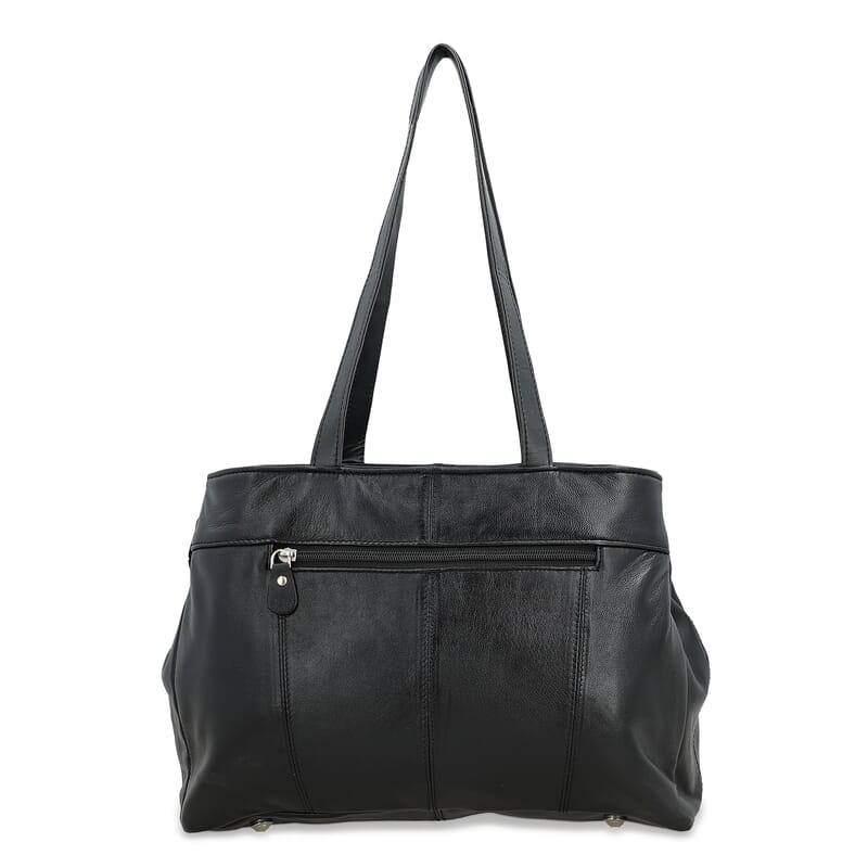 Black Genuine Leather Bag with Shoulder Strap