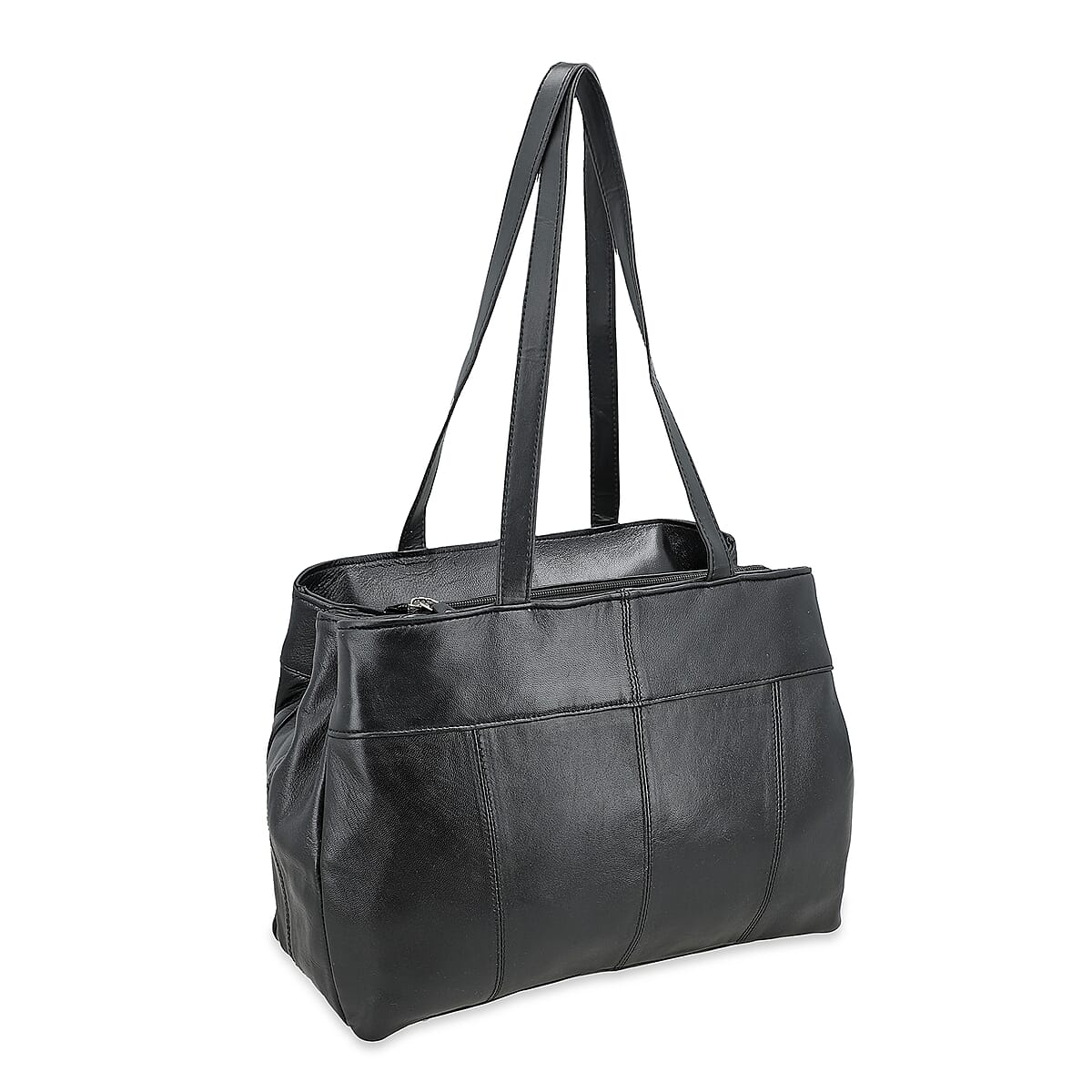 Black Genuine Leather Bag with Shoulder Strap image number 3