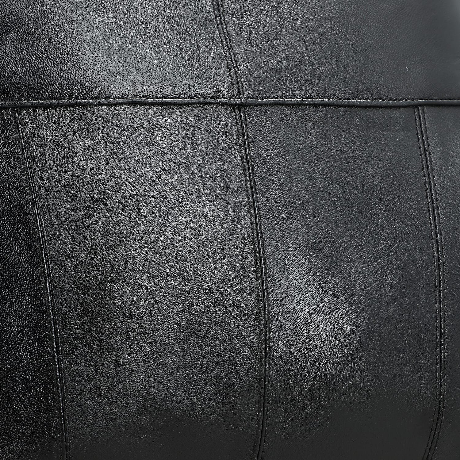 Black Genuine Leather Bag with Shoulder Strap