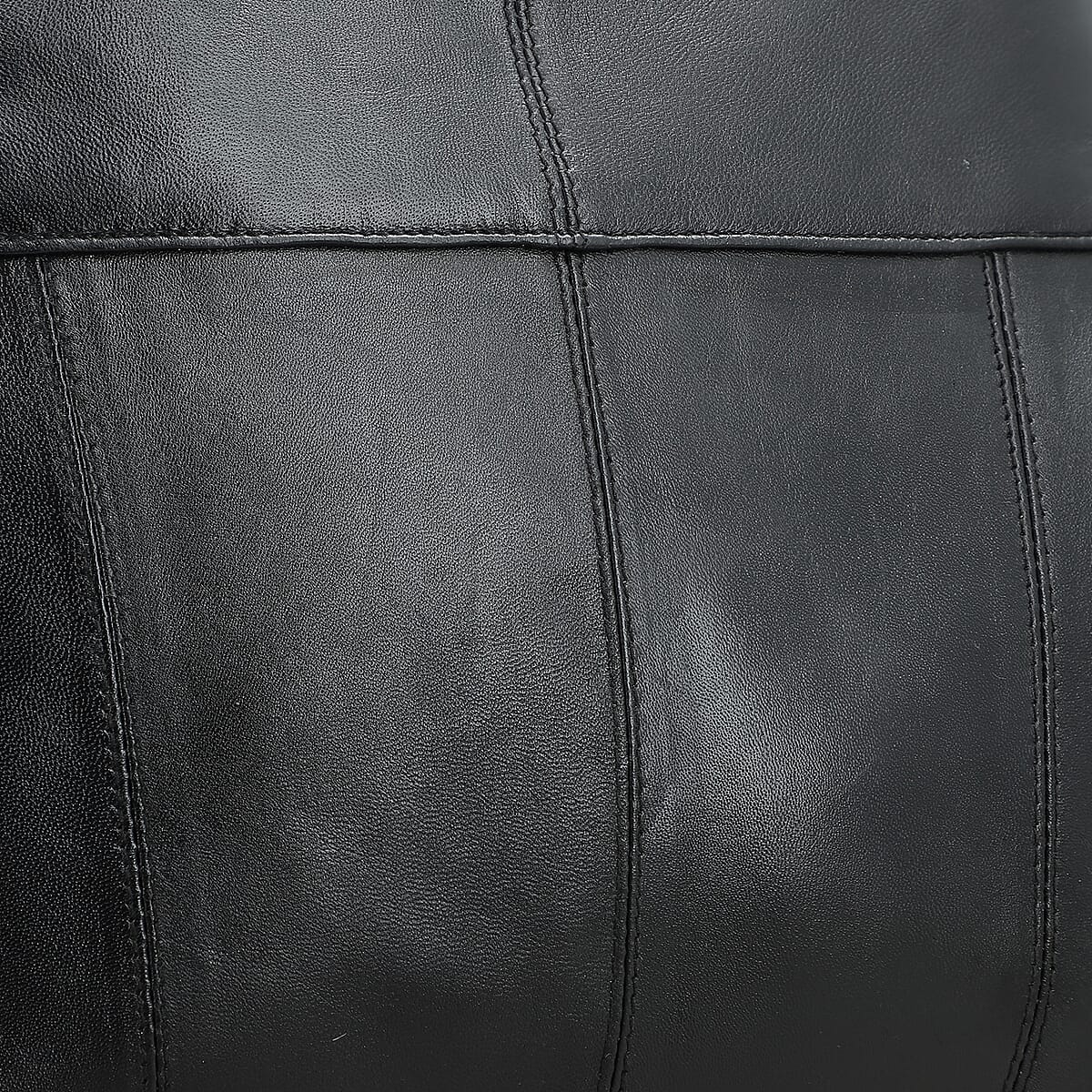 Black Genuine Leather Bag with Shoulder Strap image number 5