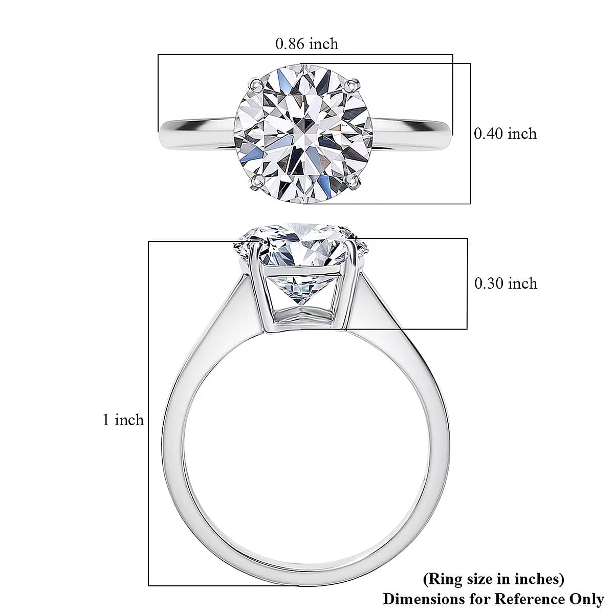 IGI Certified Luxuriant Lab Grown Diamond E-F VS 4.00 ctw Solitaire Ring in 950 Platinum (Size 11.5) image number 8
