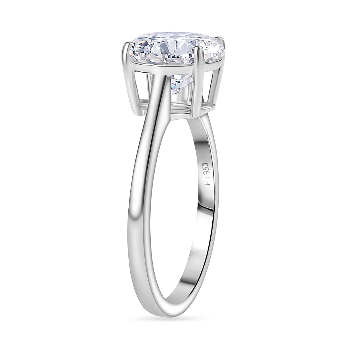 IGI Certified Luxuriant Lab Grown Diamond E-F VS 4.00 ctw Solitaire Ring in 950 Platinum (Size 4.0) image number 3