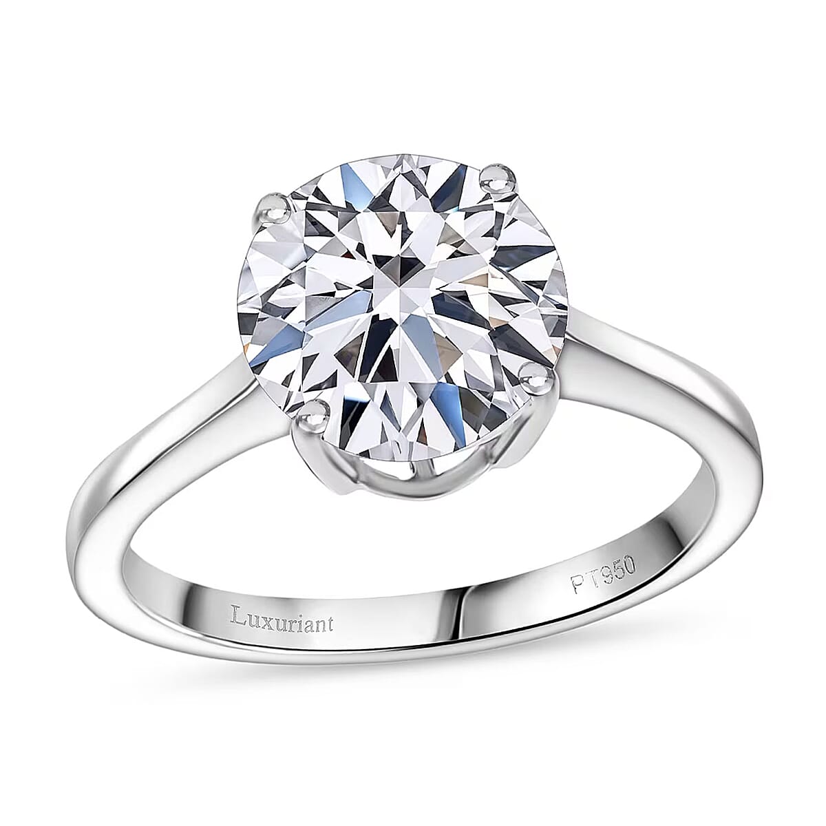 IGI Certified Luxuriant Lab Grown Diamond E-F VS 4.00 ctw Solitaire Ring in 950 Platinum (Size 6.5) image number 0