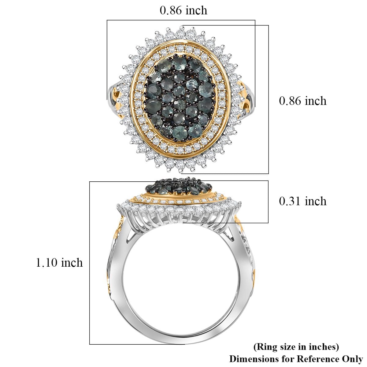 D'Joy Narsipatnam Alexandrite, Moissanite Ring in 18K Vermeil YG and Rhodium Over Sterling Silver (Size 10.0) 1.65 ctw image number 5