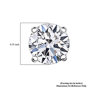 IGI Certified Luxuriant Lab Grown Diamond E-F VS 4.00 ctw Solitaire Stud Earrings in 950 Platinum (Del. In 8-10 Days)