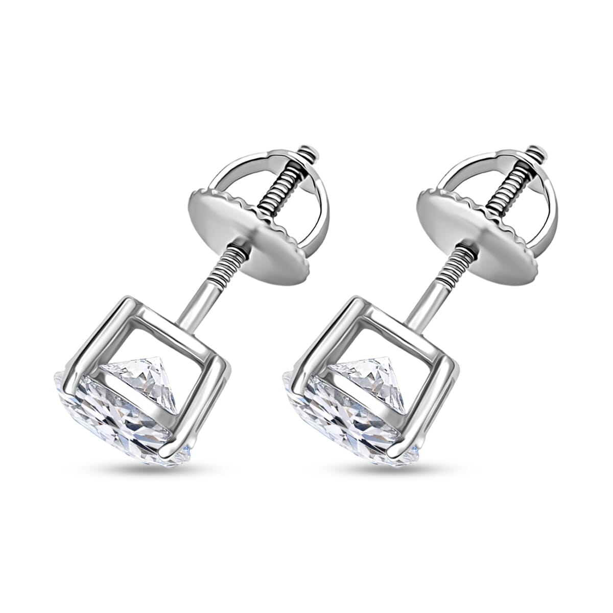 IGI Certified Luxuriant Lab Grown Diamond E-F VS 4.00 ctw Solitaire Stud Earrings in 950 Platinum image number 3