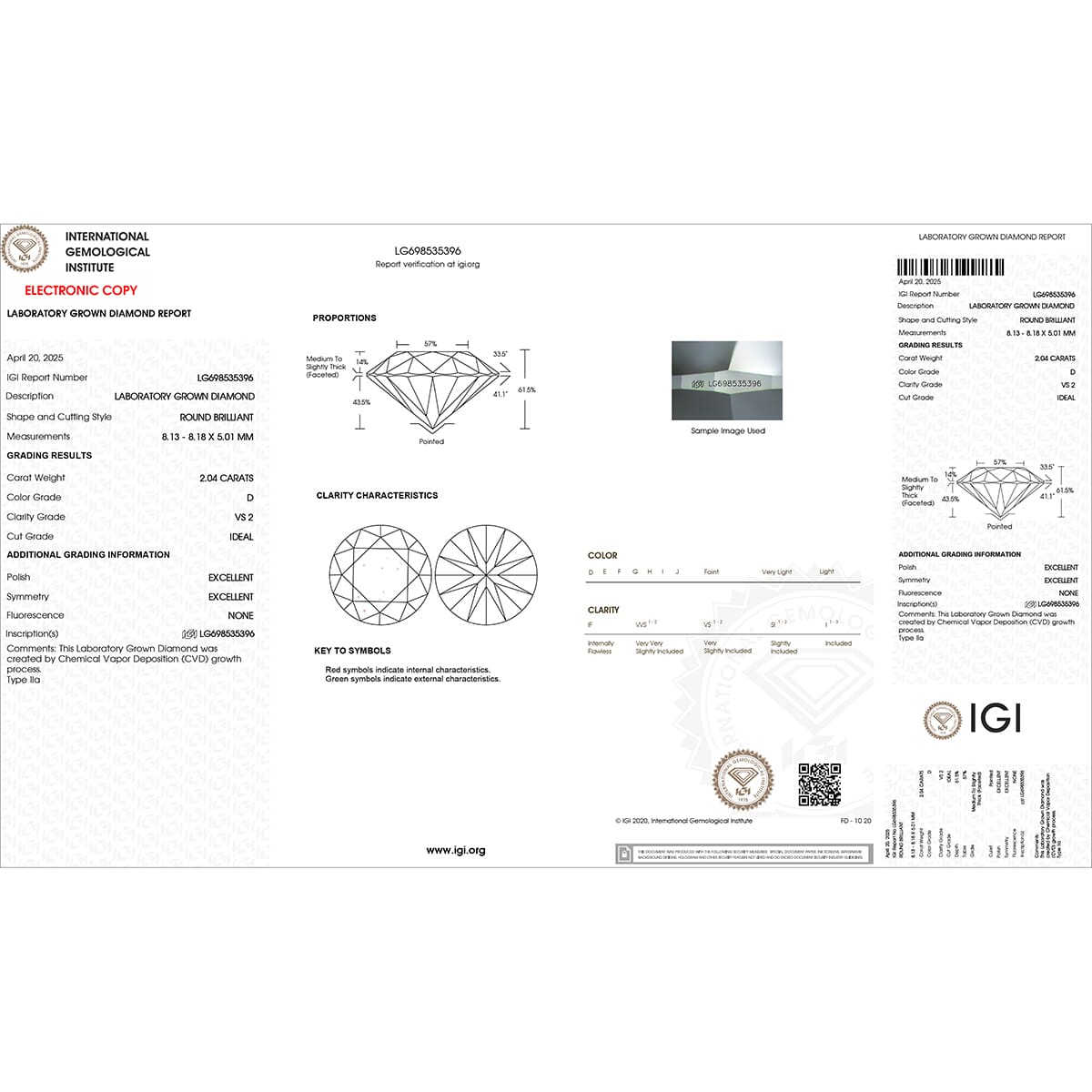 IGI Certified Luxuriant Lab Grown Diamond E-F VS 4.00 ctw Solitaire Stud Earrings in 950 Platinum image number 6