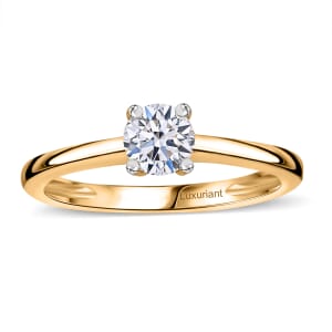 Luxuriant Lab Grown Diamond E-F VS Solitaire Ring in Rhodium Over Sterling Silver (Size 10.0) 0.50 ctw