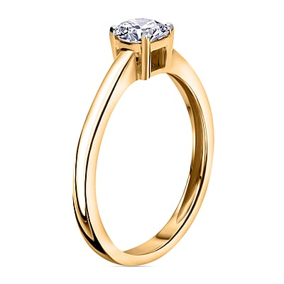 Luxuriant Lab Grown Diamond E-F VS 0.50 ctw Solitaire Ring in 18K Vermeil Yellow Gold Over Sterling Silver (Size 10.5)