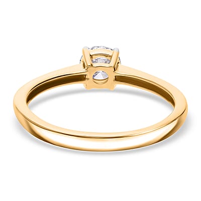 Luxuriant Lab Grown Diamond E-F VS 0.50 ctw Solitaire Ring in 18K Vermeil Yellow Gold Over Sterling Silver (Size 10.5)