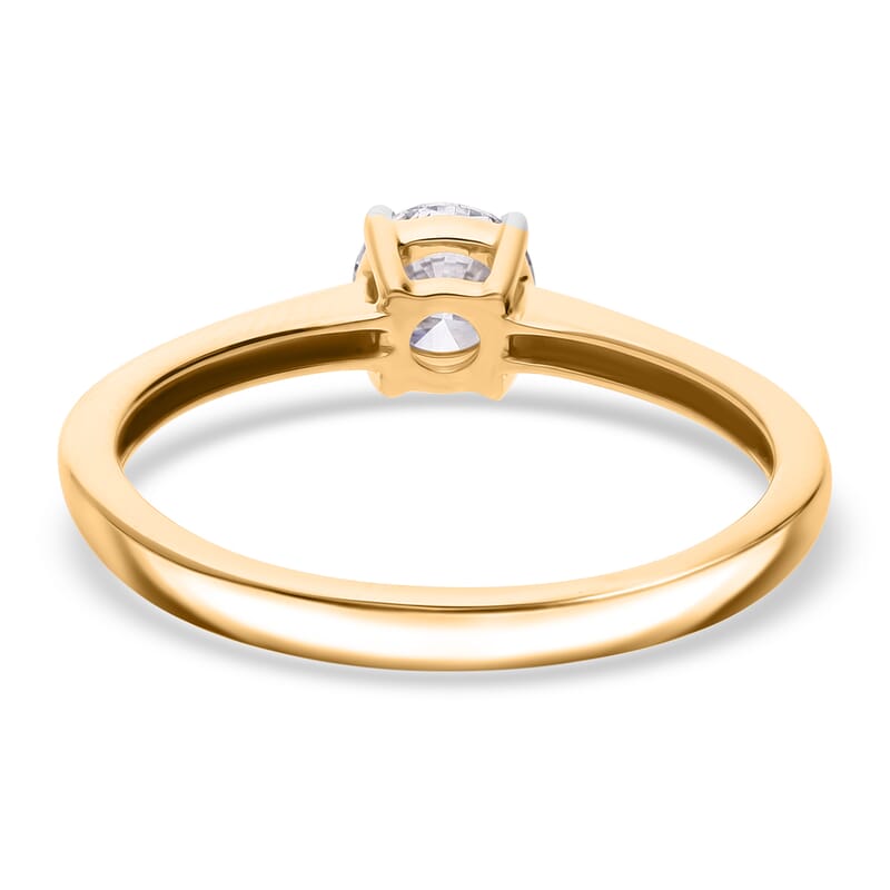 Luxuriant Lab Grown Diamond E-F VS 0.50 ctw Solitaire Ring in 18K Vermeil Yellow Gold Over Sterling Silver (Size 5.5)