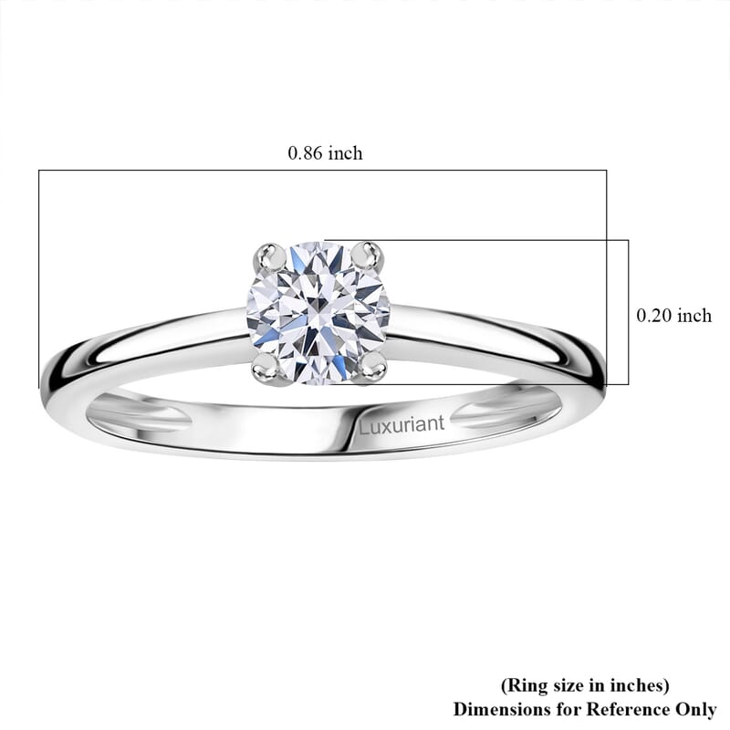 Luxuriant Lab Grown Diamond E-F VS 0.50 ctw Solitaire Ring in Rhodium Over Sterling Silver (Size 10.5)