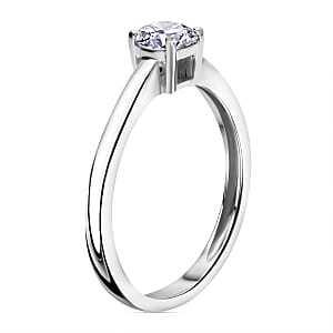 Luxuriant Lab Grown Diamond E-F VS 0.50 ctw Solitaire Ring in Rhodium Over Sterling Silver (Size 5.5)