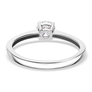 Luxuriant Lab Grown Diamond E-F VS 0.50 ctw Solitaire Ring in Rhodium Over Sterling Silver (Size 5.5)