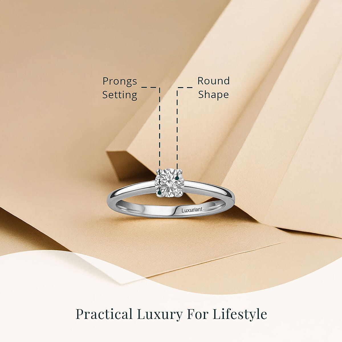 Luxuriant Lab Grown Diamond E-F VS 0.50 ctw Solitaire Ring in Rhodium Over Sterling Silver (Size 6.0) image number 4