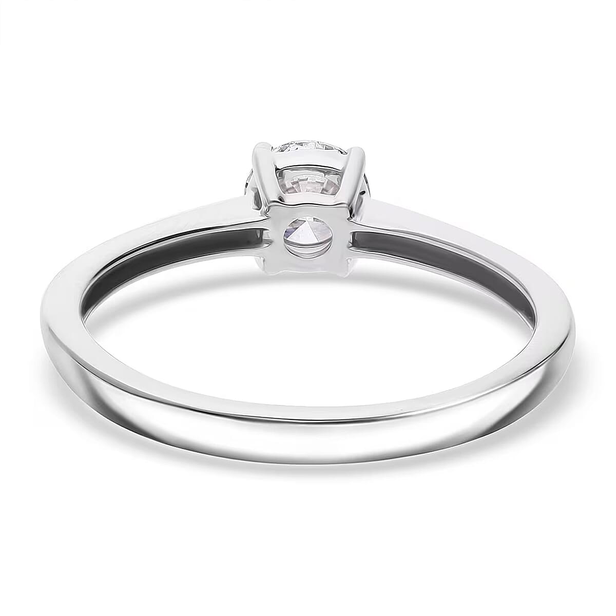 Luxuriant Lab Grown Diamond E-F VS 0.50 ctw Solitaire Ring in Rhodium Over Sterling Silver (Size 6.0) image number 7