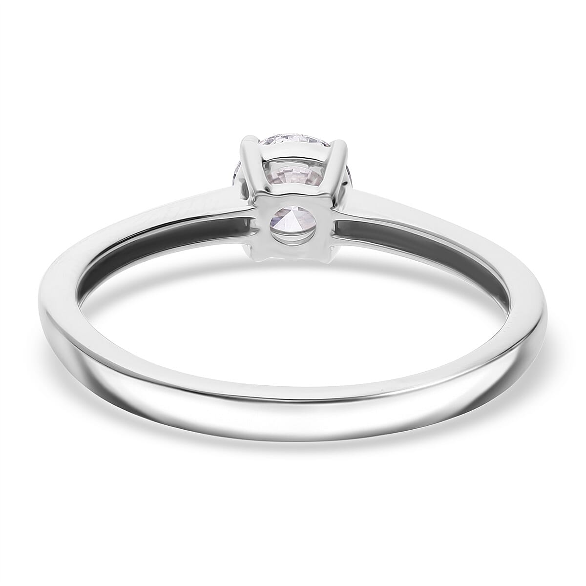 Luxuriant Lab Grown Diamond E-F VS 0.50 ctw Solitaire Ring in Rhodium Over Sterling Silver (Size 9.5) image number 3
