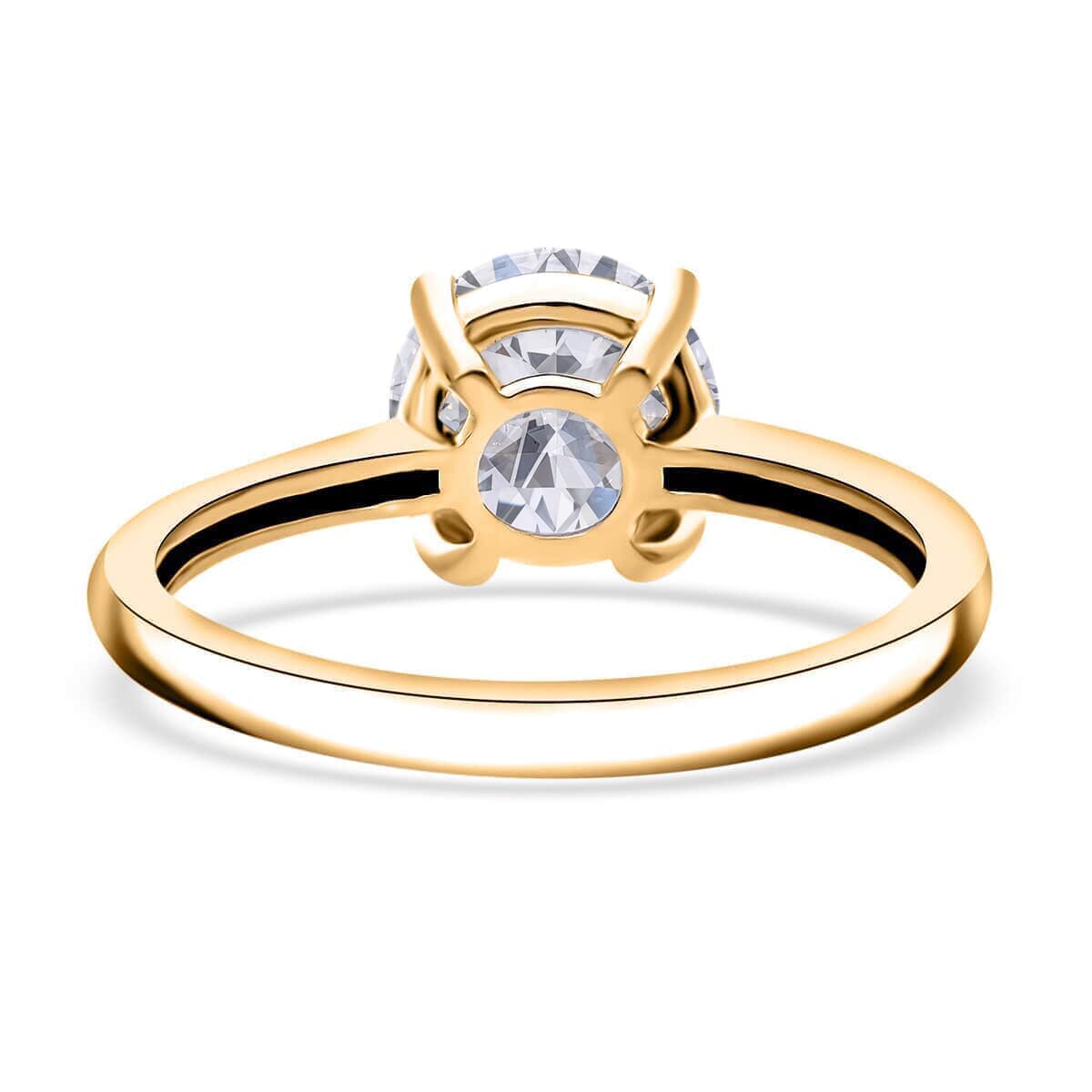 Luxuriant Lab Grown Diamond E-F VS 1.00 ctw Solitaire Ring in 18K Vermeil Yellow Gold Over Sterling Silver (Size 10.0) image number 4