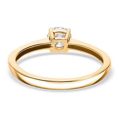 IGI Certified Luxuriant Lab Grown Diamond E-F VS 1.00 ctw Solitaire Ring in 18K Vermeil Yellow Gold Over Sterling Silver (Size 10.0)