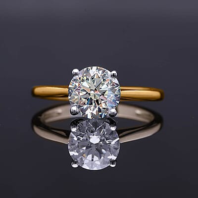 IGI Certified Luxuriant Lab Grown Diamond E-F VS 1.00 ctw Solitaire Ring in 18K Vermeil Yellow Gold Over Sterling Silver (Size 11.0)