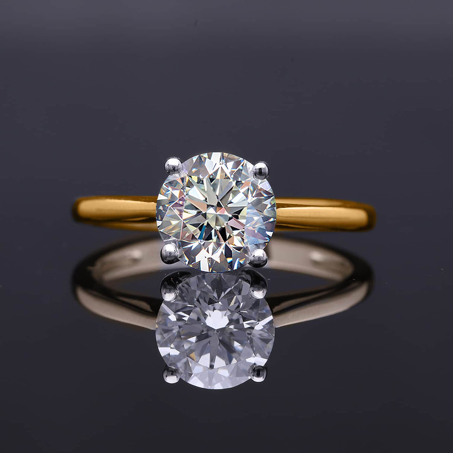 IGI Certified Luxuriant Lab Grown Diamond E-F VS 1.00 ctw Solitaire Ring in 18K Vermeil Yellow Gold Over Sterling Silver (Size 4.0)
