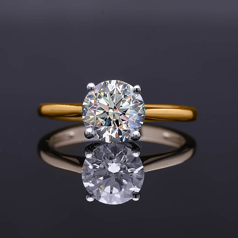 IGI Certified Luxuriant Lab Grown Diamond E-F VS 1.00 ctw Solitaire Ring in 18K Vermeil Yellow Gold Over Sterling Silver (Size 8.5)