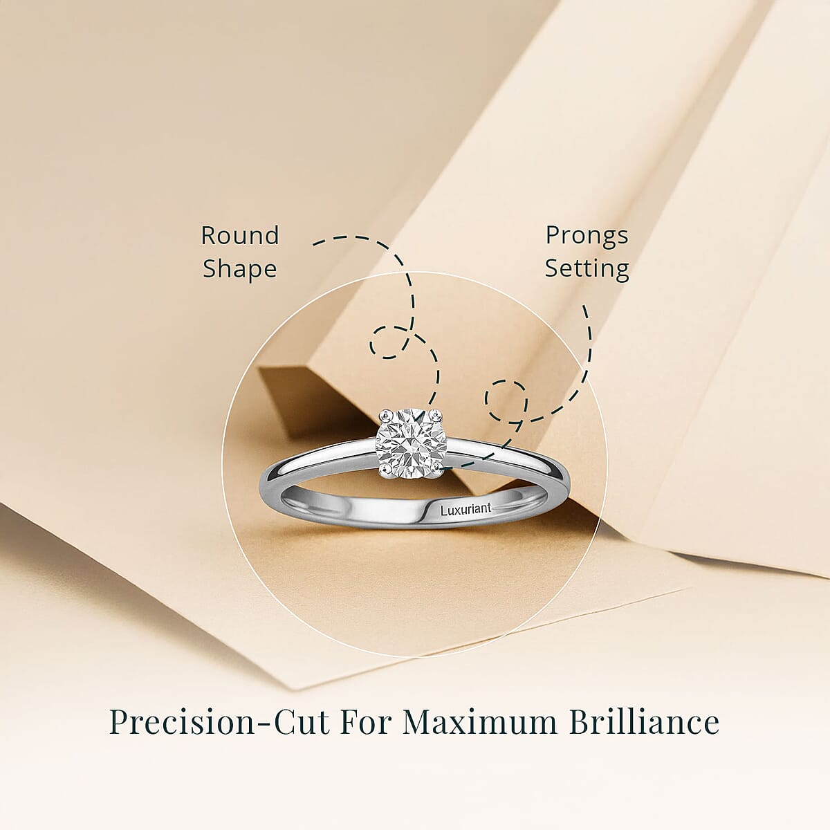 IGI Certified Luxuriant Lab Grown Diamond E-F VS 1.00 ctw Solitaire Ring in Rhodium Over Sterling Silver (Size 5.0) image number 4