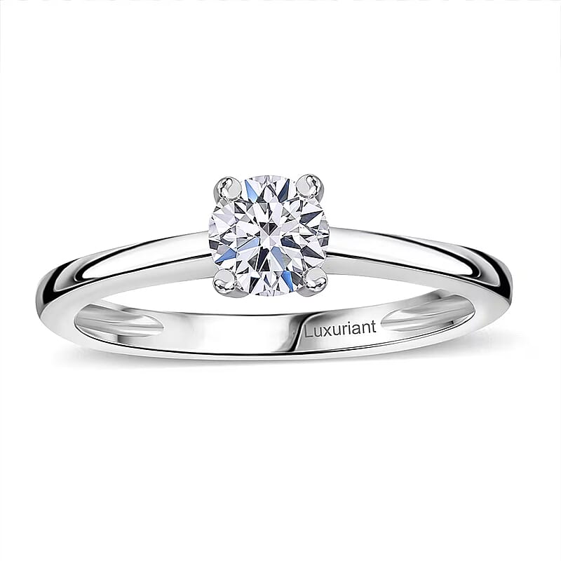 IGI Certified Luxuriant Lab Grown Diamond E-F VS 1.00 ctw Solitaire Ring in Rhodium Over Sterling Silver (Size 6.0)