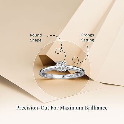 IGI Certified Luxuriant Lab Grown Diamond E-F VS 1.00 ctw Solitaire Ring in Rhodium Over Sterling Silver (Size 6.0)