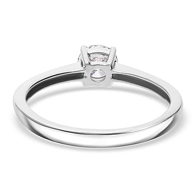 IGI Certified Luxuriant Lab Grown Diamond E-F VS 1.00 ctw Solitaire Ring in Rhodium Over Sterling Silver (Size 6.5)