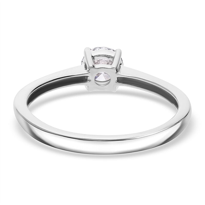 IGI Certified Luxuriant Lab Grown Diamond E-F VS 1.00 ctw Solitaire Ring in Rhodium Over Sterling Silver (Size 9.5)
