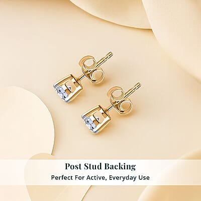 Luxuriant Lab Grown Diamond E-F VS 0.50 ctw Earrings in 18K Vermeil Yellow Gold Over Sterling Silver