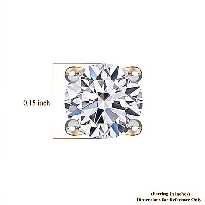 Luxuriant Lab Grown Diamond E-F VS 0.50 ctw Earrings in 18K Vermeil Yellow Gold Over Sterling Silver