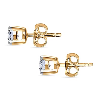 Luxuriant Lab Grown Diamond E-F VS 0.50 ctw Earrings in 18K Vermeil Yellow Gold Over Sterling Silver