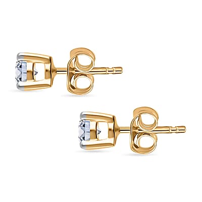 Luxuriant Lab Grown Diamond E-F VS 0.50 ctw Earrings in 18K Vermeil Yellow Gold Over Sterling Silver