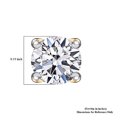 Luxuriant Lab Grown Diamond E-F VS 0.50 ctw Earrings in 18K Vermeil Yellow Gold Over Sterling Silver