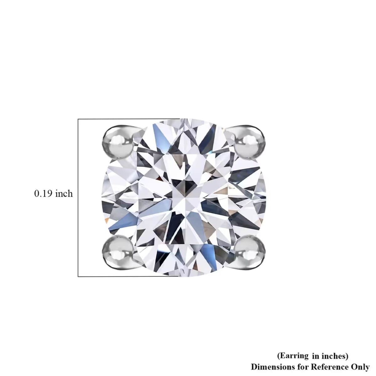 Luxuriant Lab Grown Diamond E-F VS 0.50 ctw Solitaire Stud Earrings in Rhodium Over Sterling Silver image number 12