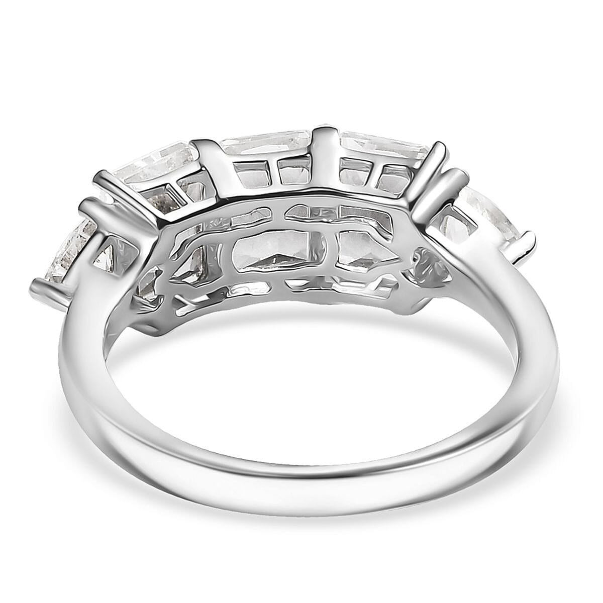 D'Joy Petalite 2.70 ctw Trilogy Ring in Rhodium Over Sterling Silver (Size 7.0)  image number 4