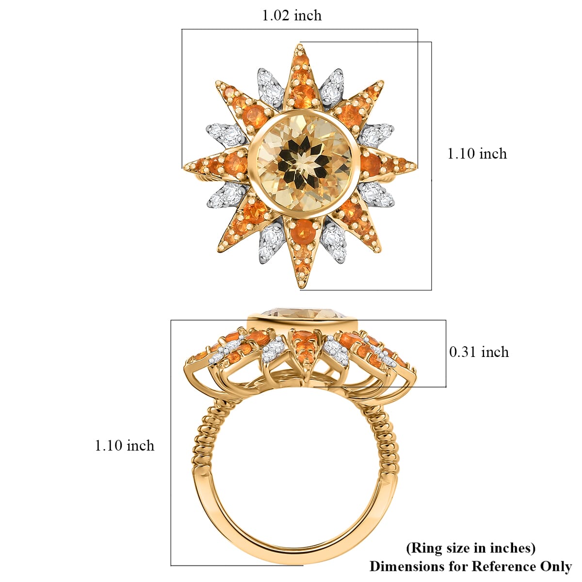 D'Joy Yellow Labradorite and Multi Gemstone 4.40 ctw Starfire Radiance Ring in 18K Vermeil Yellow Gold Over Sterling Silver (Size 10.0) image number 5