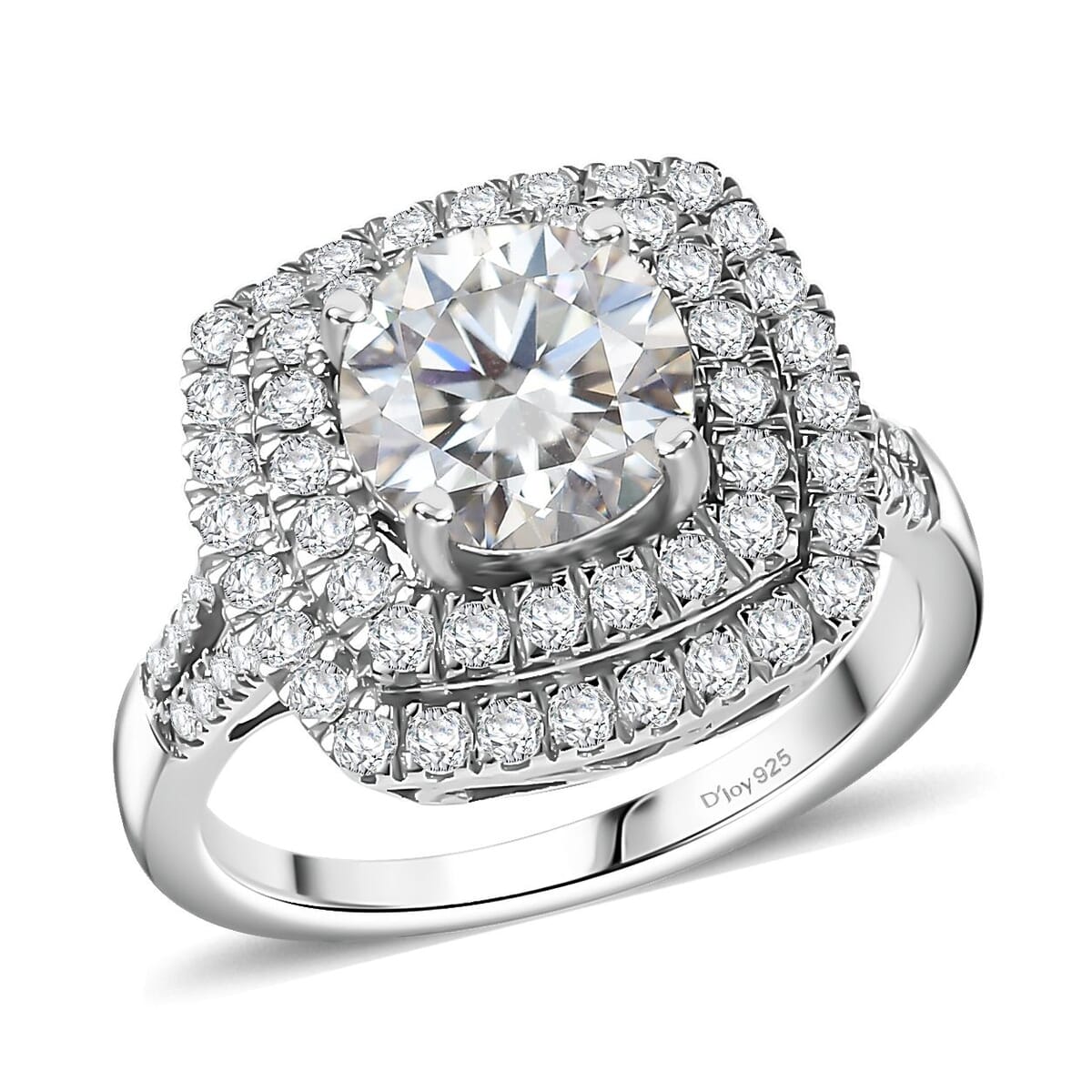 D'Joy Moissanite 2.60 ctw Ring in Rhodium Over Sterling Silver (Size 11.0)  image number 0