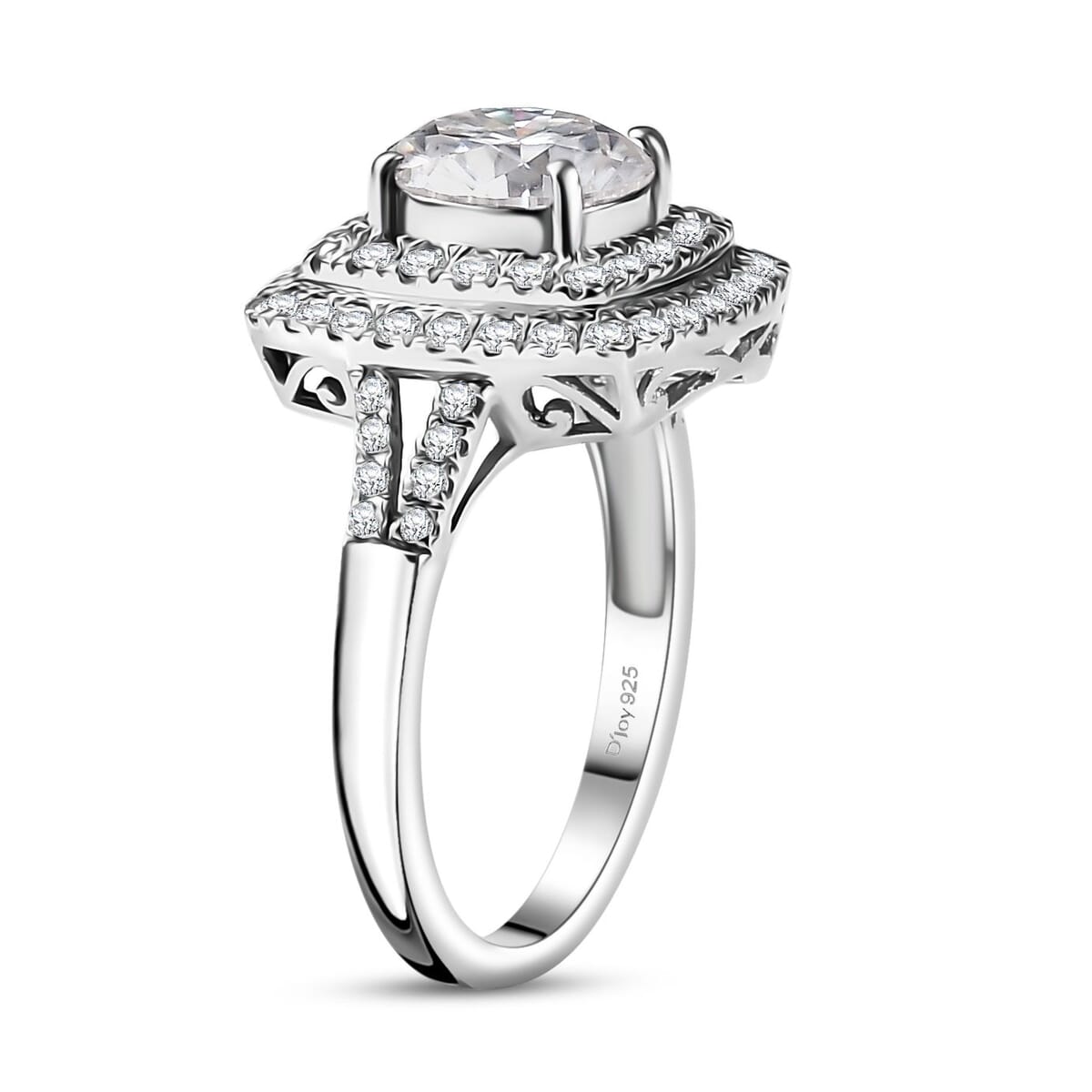 D'Joy Moissanite 2.60 ctw Ring in Rhodium Over Sterling Silver (Size 11.0)  image number 3