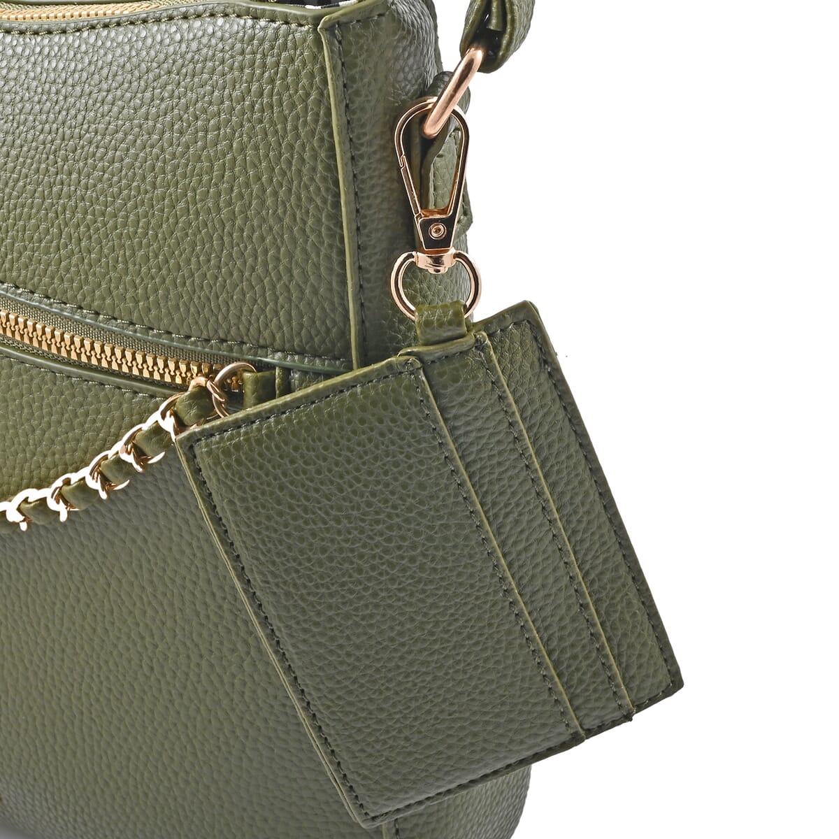 Alexis Bendel Olive Faux Leather Shoulder Bag image number 3