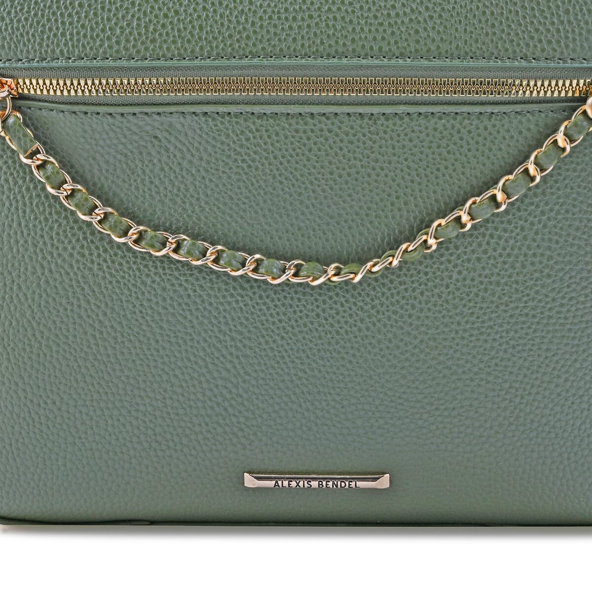Alexis Bendel Olive Faux Leather Shoulder Bag image number 5