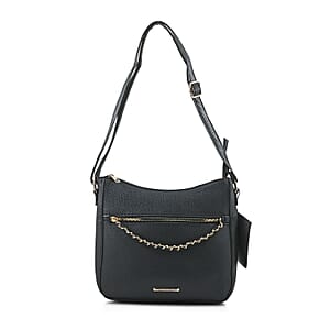 Alexis Bendel Black Faux Leather Shoulder Bag