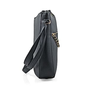 Alexis Bendel Black Faux Leather Shoulder Bag